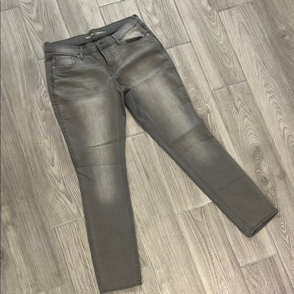Gray Skinny Mid Rise Jeans